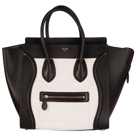 celine micro luggage black and white|celine mini luggage tote bag.